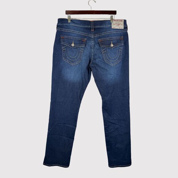 True Religion Mens Jeans Blue Ricky Relaxed Straight Denim Medium Wash 38x33 - Picture 2 of 12